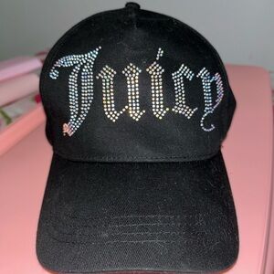 Juicy Couture Black Cap with Rhinestone Logo